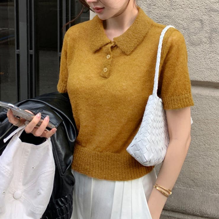 襟付きサマーニットカットソー | Doux Belle  | 詳細画像1 