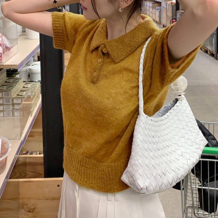 襟付きサマーニットカットソー | Doux Belle  | 詳細画像2 