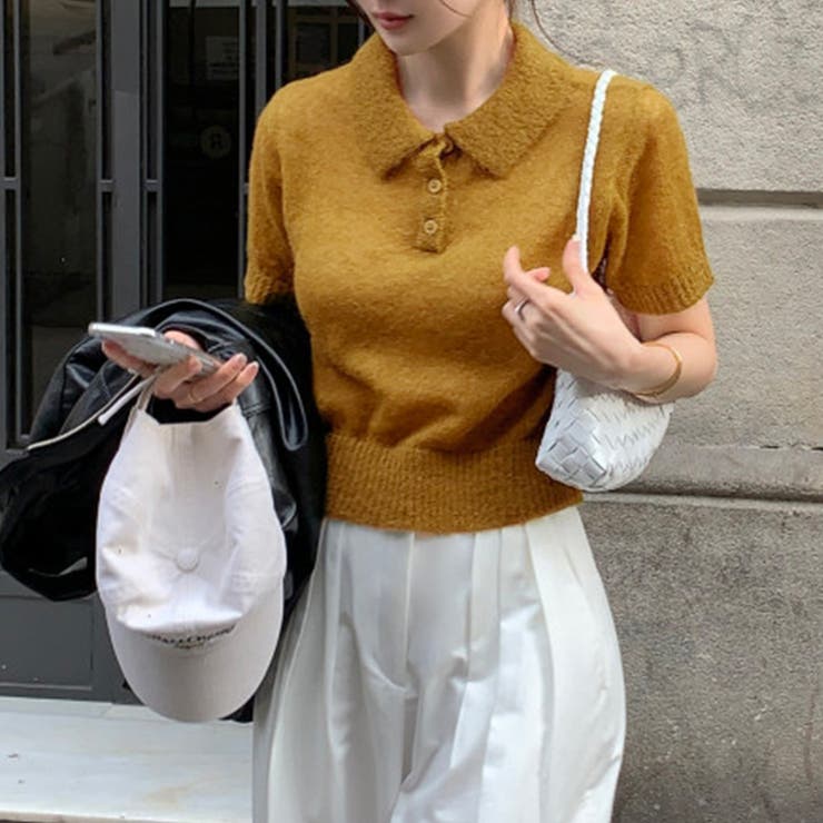 襟付きサマーニットカットソー | Doux Belle  | 詳細画像3 