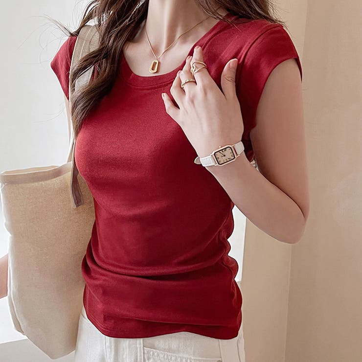 ラウンドネックシンプルカットソー | Doux Belle  | 詳細画像6 