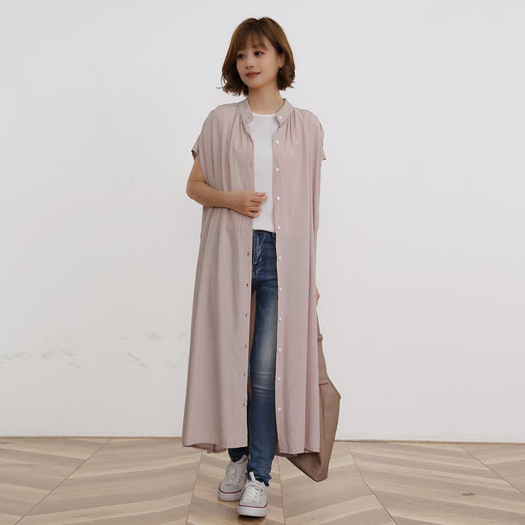 【タグ付き未使用】ヒューデイトゥイブニング　パール付きベルテッドシャツワンピース タグ付き未使用】ヒューデイトゥイブニング パール付き