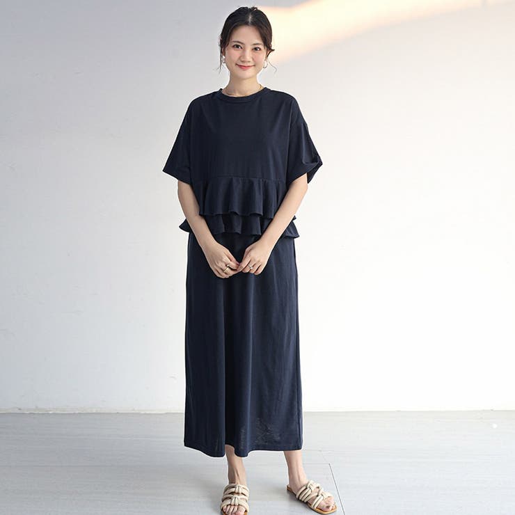 前後2wayワンピース Tシャツワンピース ロングワンピース | Doux Belle  | 詳細画像10 
