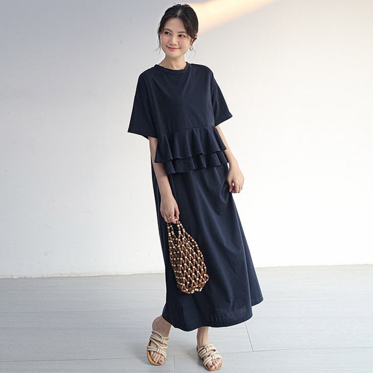 前後2wayワンピース Tシャツワンピース ロングワンピース | Doux Belle  | 詳細画像13 