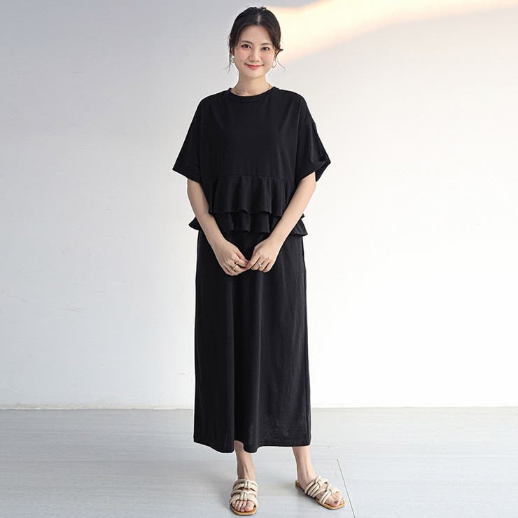 前後2wayワンピース Tシャツワンピース ロングワンピース | Doux Belle  | 詳細画像17 