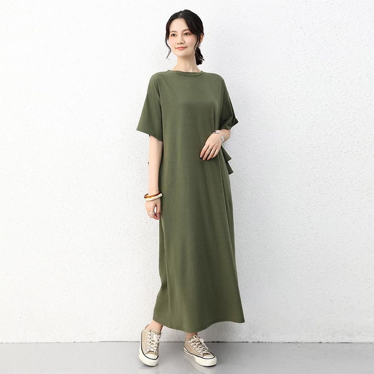 前後2wayワンピース Tシャツワンピース ロングワンピース | Doux Belle  | 詳細画像2 