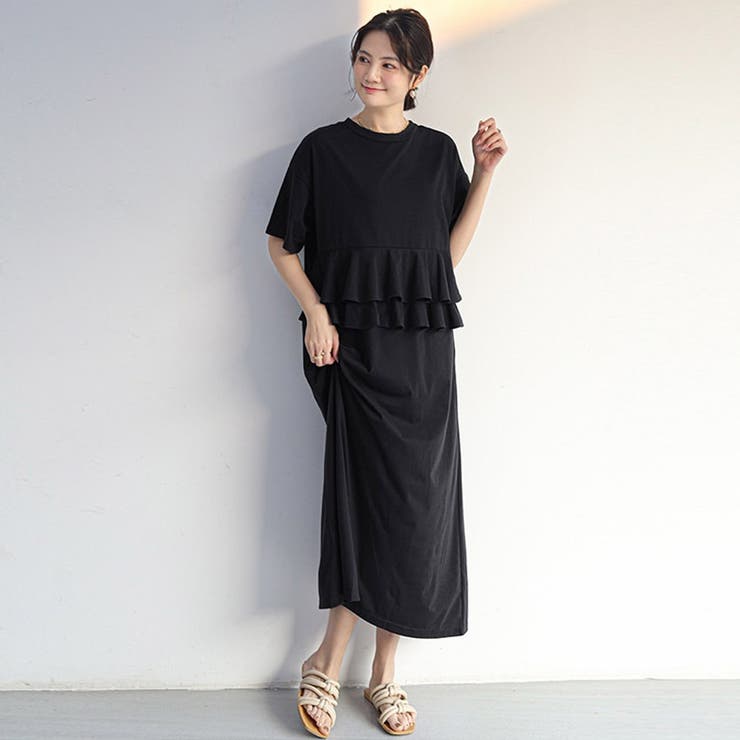 前後2wayワンピース Tシャツワンピース ロングワンピース | Doux Belle  | 詳細画像19 