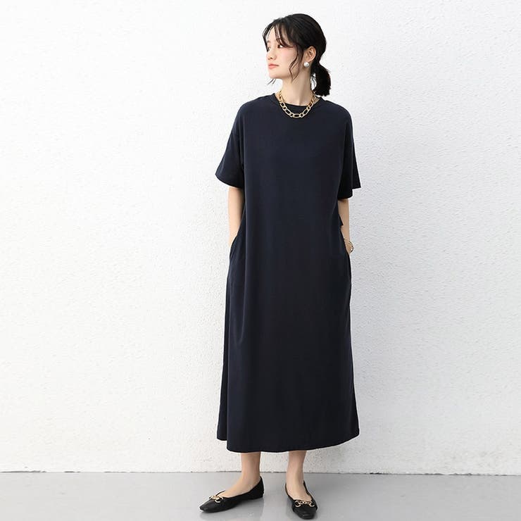 ネイビー | 前後2wayワンピース Tシャツワンピース ロングワンピース | Doux Belle 