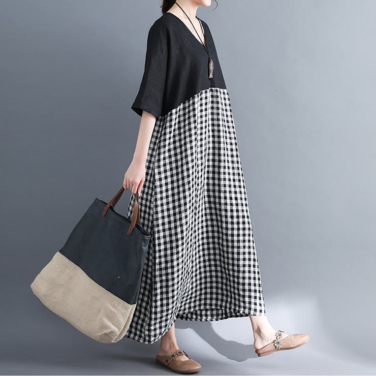 バイカラー ワンピース ロングワンピース 半袖 品番 Dblw Doux Belle ドゥーベル のレディースファッション通販 Shoplist ショップリスト