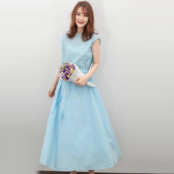 フレアワンピース フレンチスリーブ ロングワンピース | Doux Belle  | 詳細画像29 