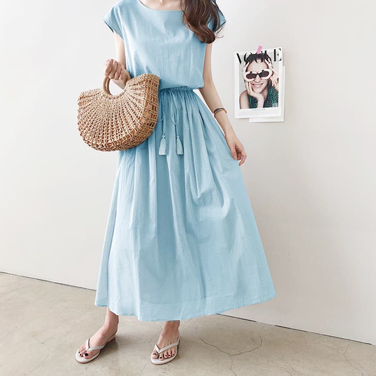 フレアワンピース フレンチスリーブ ロングワンピース | Doux Belle  | 詳細画像30 