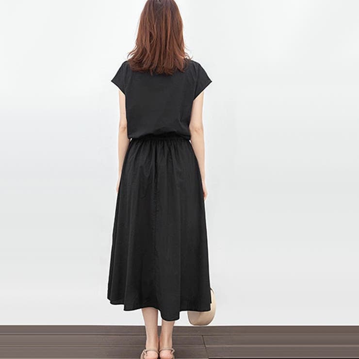 フレアワンピース フレンチスリーブ ロングワンピース | Doux Belle  | 詳細画像32 