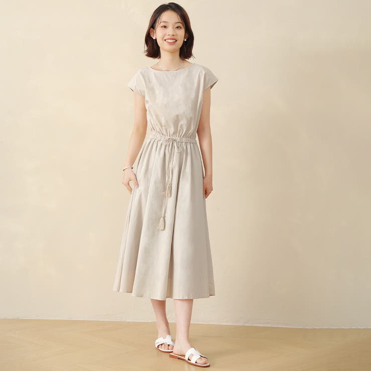 フレアワンピース フレンチスリーブ ロングワンピース | Doux Belle  | 詳細画像15 