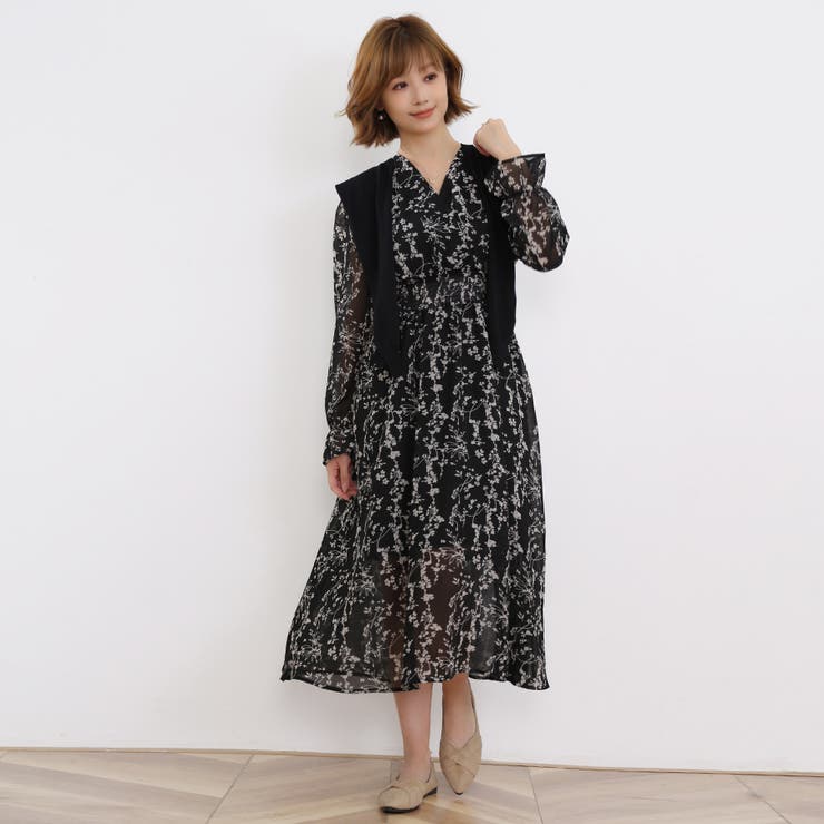 楽天市場】シフォンワンピース 花柄 レディースファッション