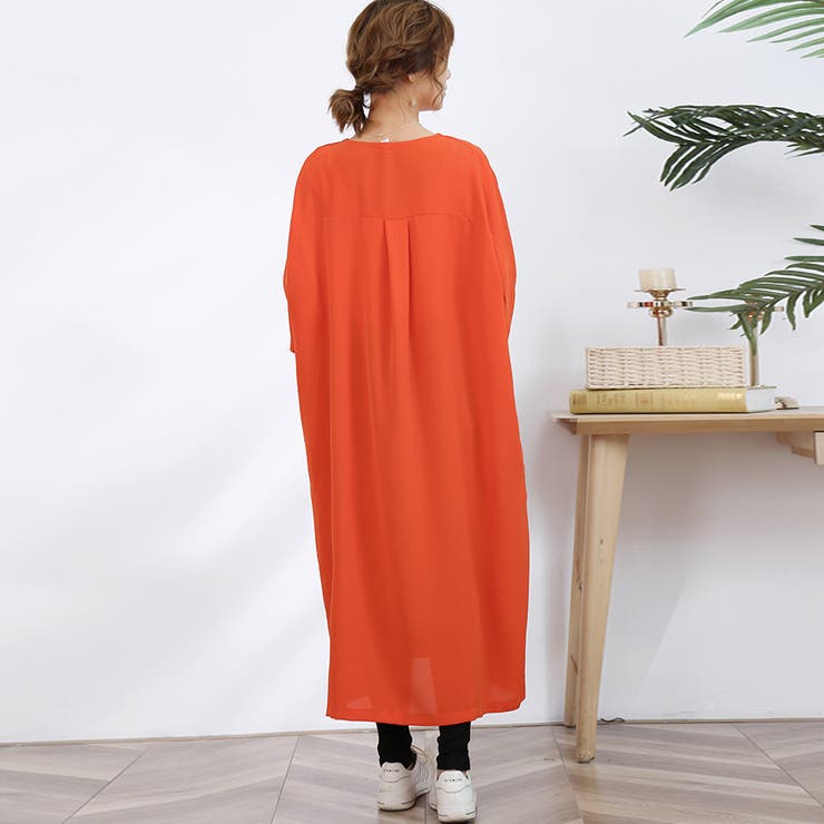 ワンピース ロング丈 半袖  vネック ボタン ゆったり | Doux Belle  | 詳細画像11 