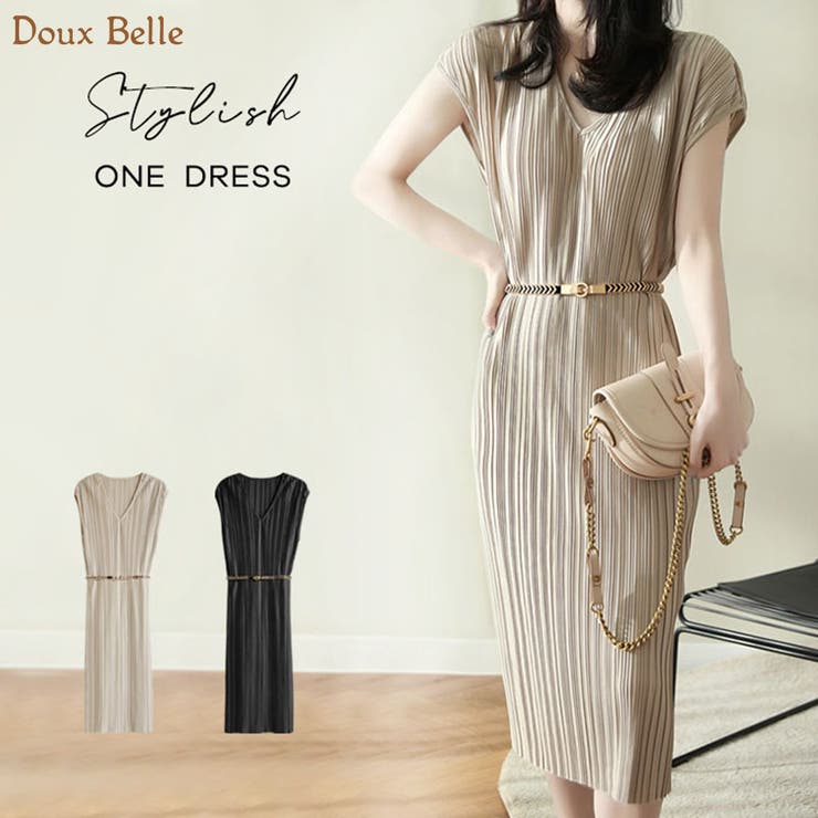 プリーツスリムワンピース ワンピース ロング丈 品番 Dblw Doux Belle ドゥーベル のレディースファッション通販 Shoplist ショップリスト