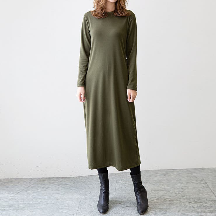 ワンピース ロングワンピース 長袖 カットソーワンピース[品番 ワンピース ロングワンピース 長袖 カットソーワンピース[品番