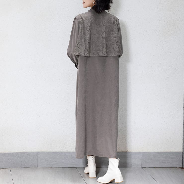 ワンピース ロング 長袖 ロングワンピース マキシ丈 シャツワンピ レース | Doux Belle  | 詳細画像10 