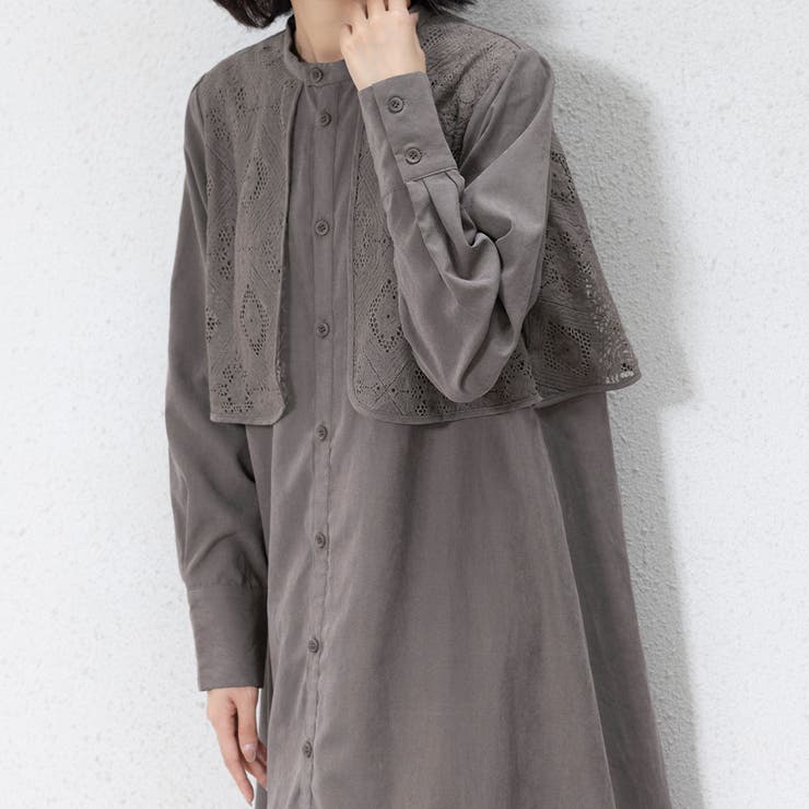 ワンピース ロング 長袖 ロングワンピース マキシ丈 シャツワンピ レース | Doux Belle  | 詳細画像12 