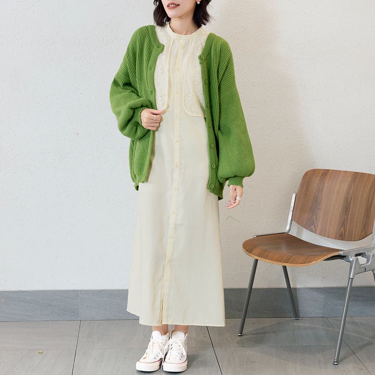 ワンピース ロング 長袖 ロングワンピース マキシ丈 シャツワンピ レース | Doux Belle  | 詳細画像16 