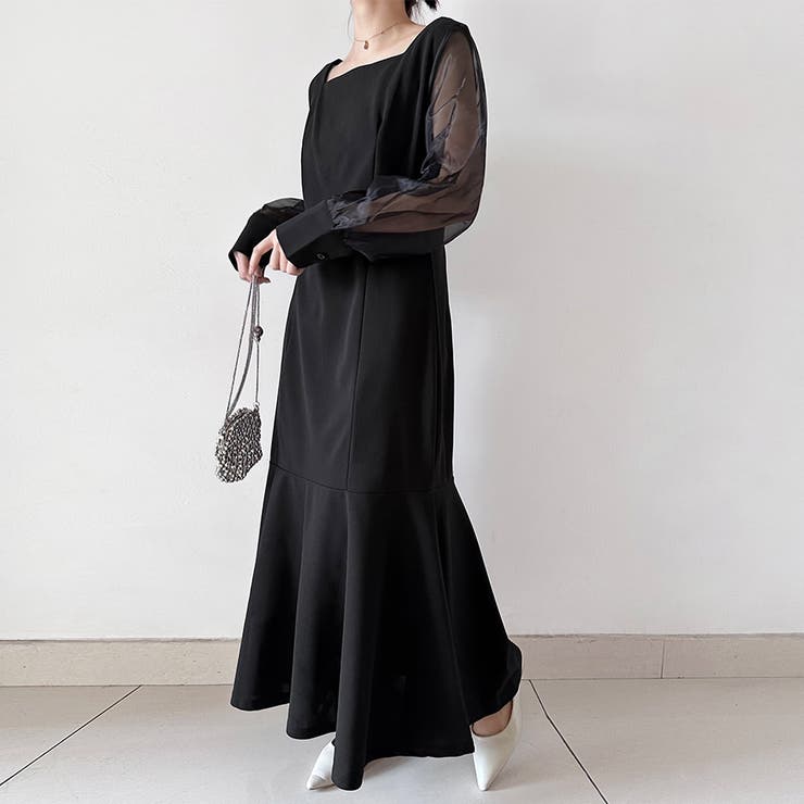 マーメイドシアーロングワンピース | Doux Belle  | 詳細画像11 