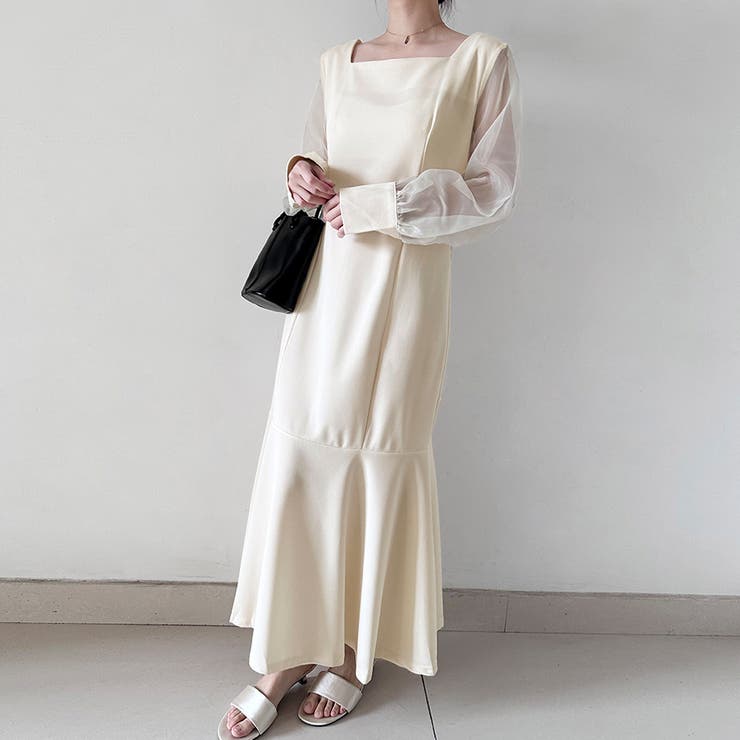 マーメイドシアーロングワンピース | Doux Belle  | 詳細画像4 