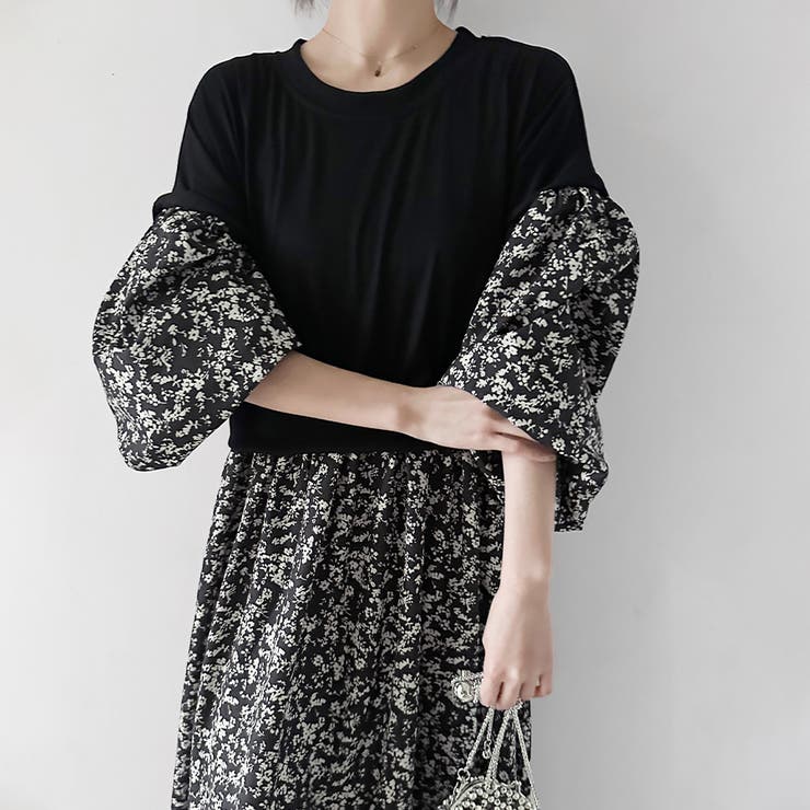 ドッキング花柄ロングワンピース | Doux Belle  | 詳細画像10 