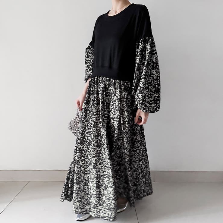 ドッキング花柄ロングワンピース | Doux Belle  | 詳細画像11 