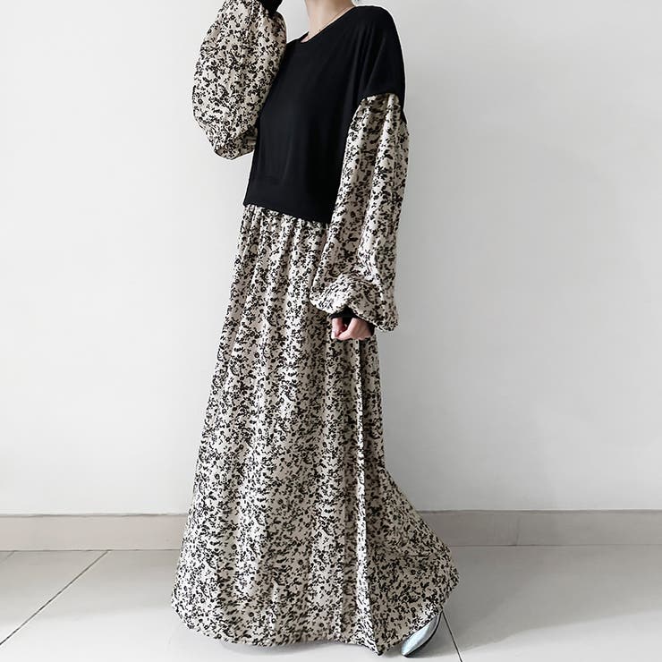 ドッキング花柄ロングワンピース | Doux Belle  | 詳細画像7 