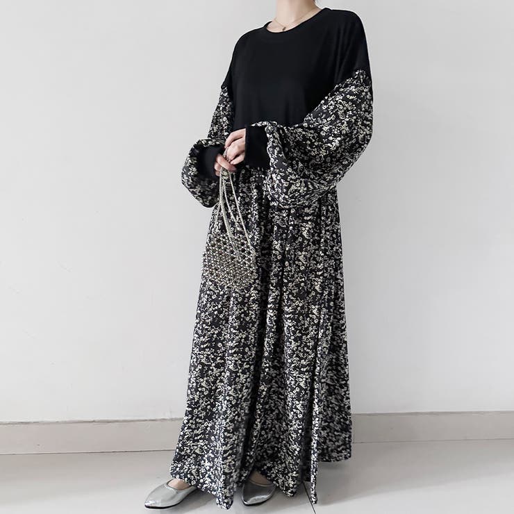 ドッキング花柄ロングワンピース | Doux Belle  | 詳細画像8 