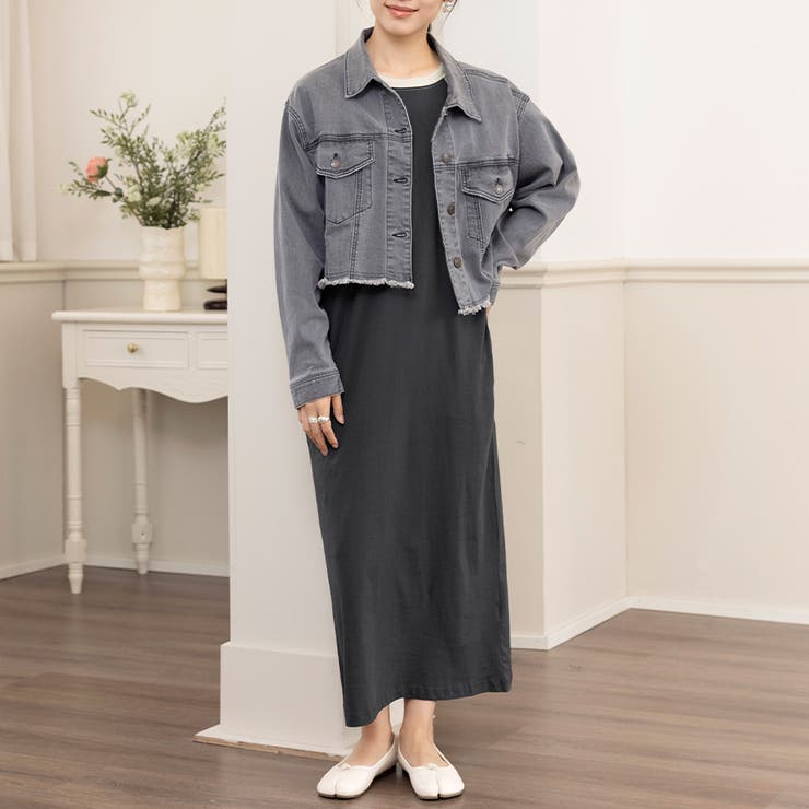 五分袖バイカラーロングワンピース | Doux Belle  | 詳細画像10 