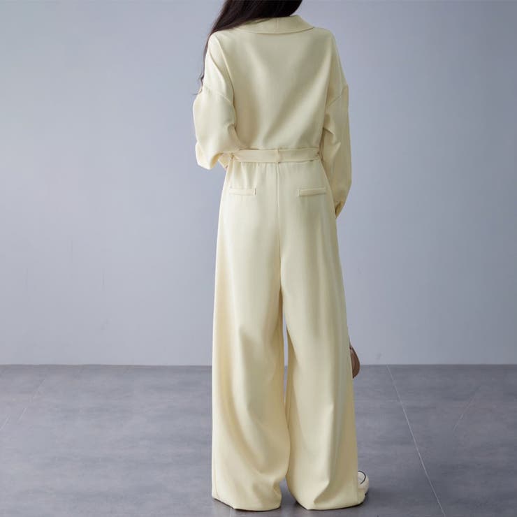 ウエストリボン×ワイドパンツオールインワン | Doux Belle  | 詳細画像5 