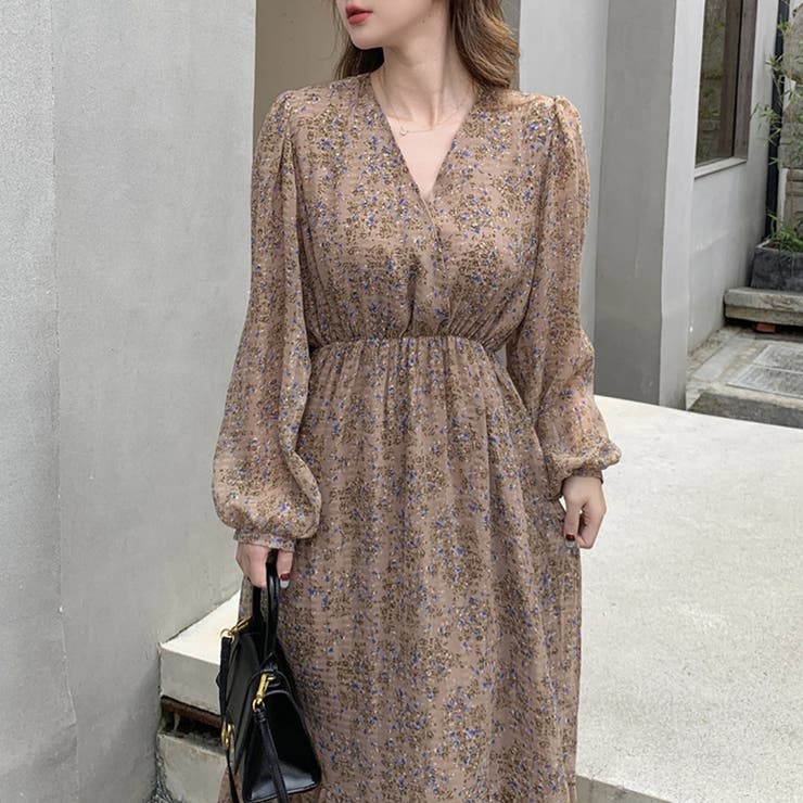 小花柄ウエストギャザーワンピース | Doux Belle  | 詳細画像2 