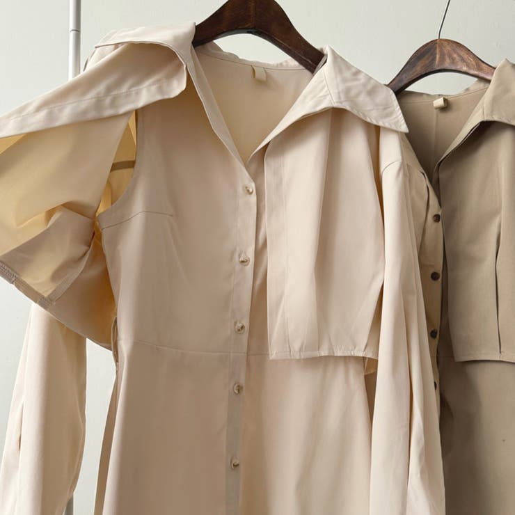 ショート丈ジャケット&ウエストベルト前開シャツワンピース | Doux Belle  | 詳細画像12 