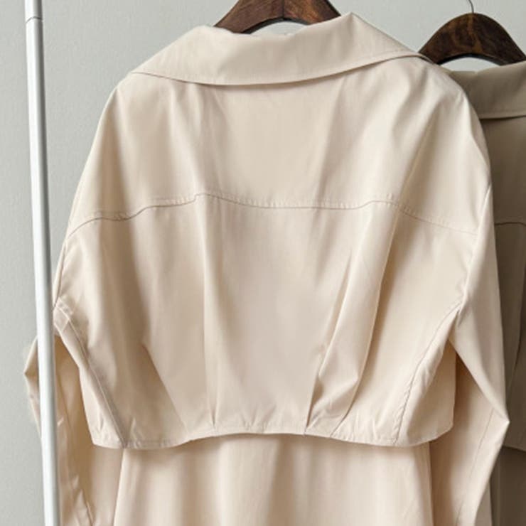 ショート丈ジャケット&ウエストベルト前開シャツワンピース | Doux Belle  | 詳細画像13 