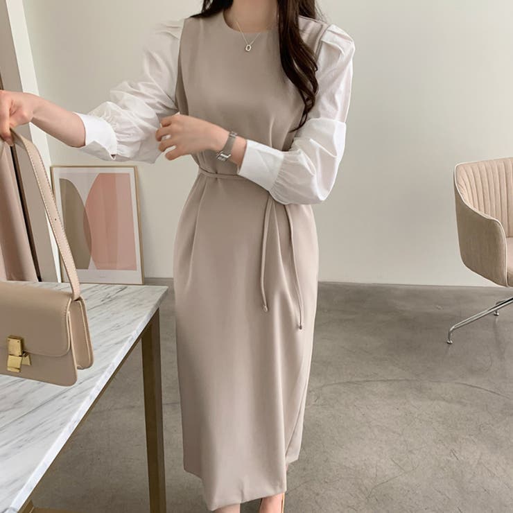 サイドリボンレイヤード風ワンピース | Doux Belle  | 詳細画像2 