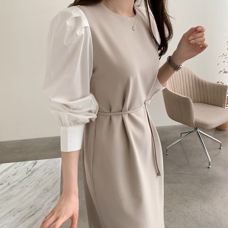 サイドリボンレイヤード風ワンピース | Doux Belle  | 詳細画像3 