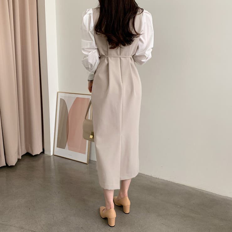 サイドリボンレイヤード風ワンピース | Doux Belle  | 詳細画像5 