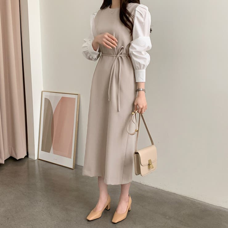 サイドリボンレイヤード風ワンピース | Doux Belle  | 詳細画像6 