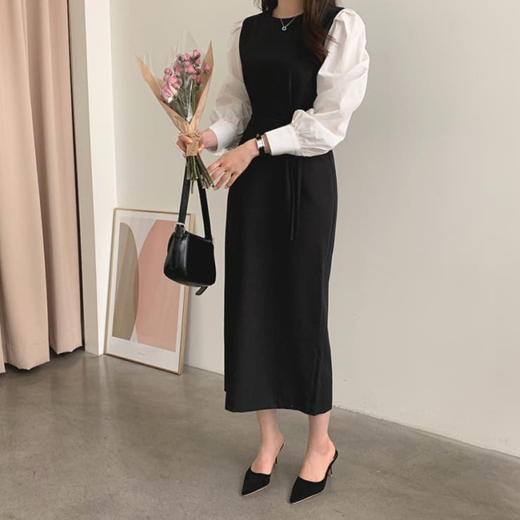 サイドリボンレイヤード風ワンピース | Doux Belle  | 詳細画像7 