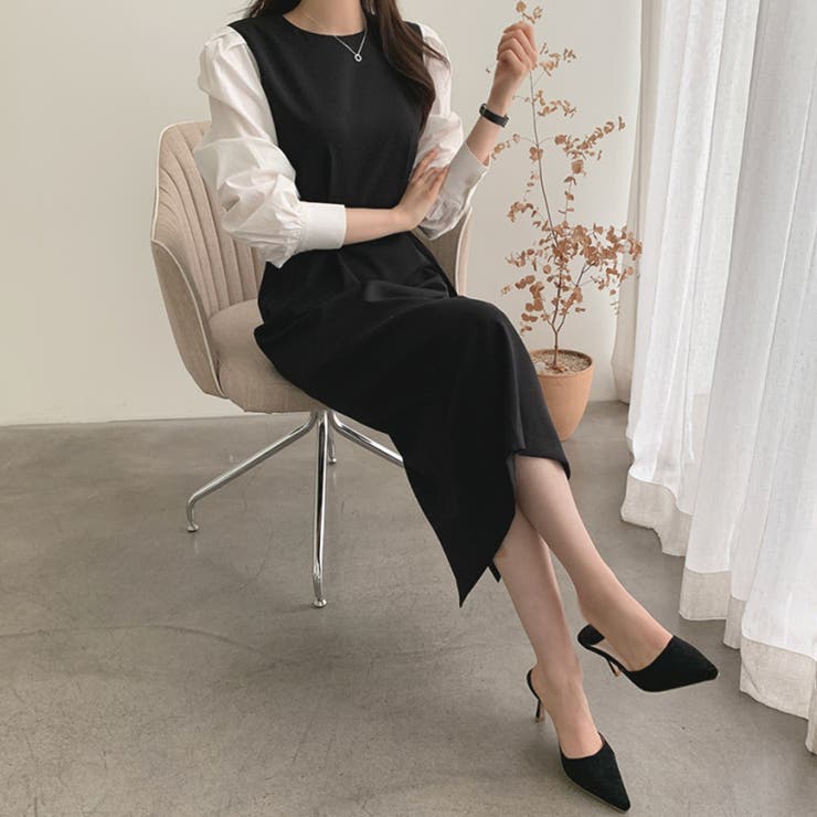 サイドリボンレイヤード風ワンピース | Doux Belle  | 詳細画像8 