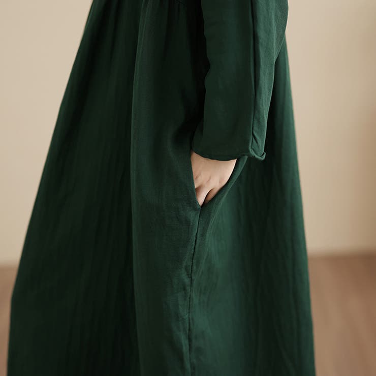 フード付きギャザー入りマキシワンピース | Doux Belle  | 詳細画像15 