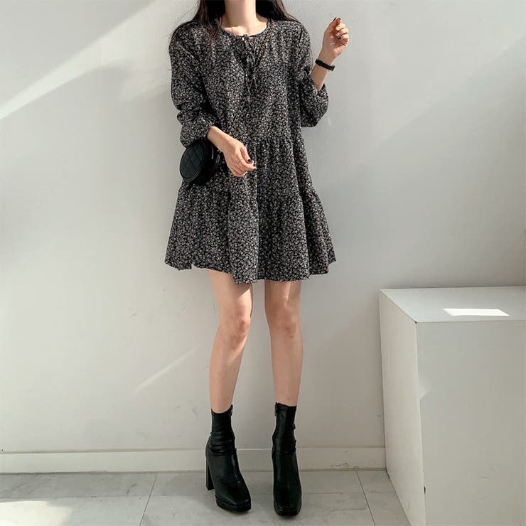 小花柄リボンティアードミニワンピース レディース ミニワンピース | Doux Belle  | 詳細画像11 
