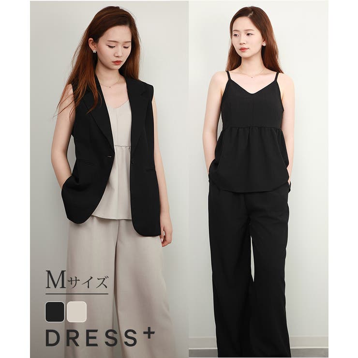 ペプラム ギャザー キャミソール セットアップ | DRESS+ | 詳細画像1 