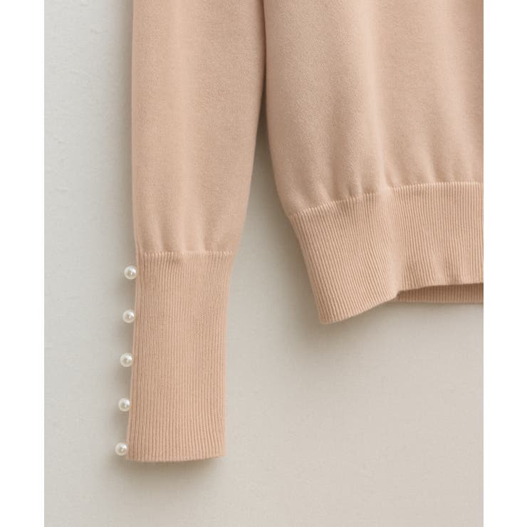 パールボタン付きクルーネックニットプルオーバー | SAISON DE PAPILLON  | 詳細画像48 