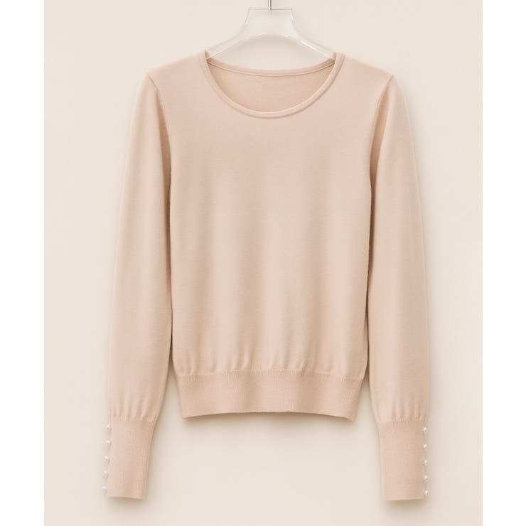 パールボタン付きクルーネックニットプルオーバー | SAISON DE PAPILLON  | 詳細画像45 