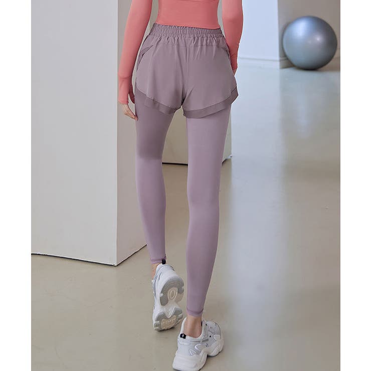 ハイウエス重ね着風ヨガレギンスパンツ | SEU | 詳細画像10 