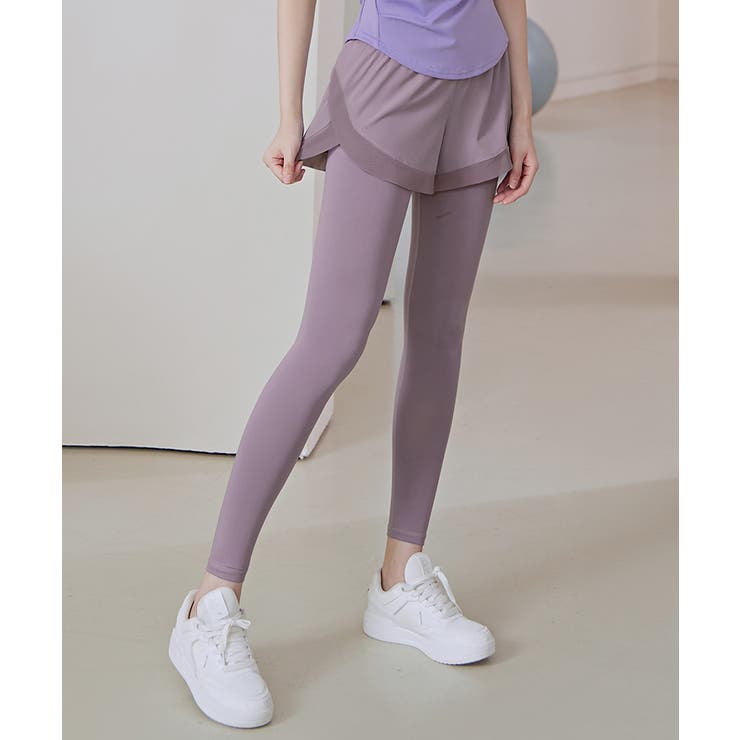 ハイウエス重ね着風ヨガレギンスパンツ | SEU | 詳細画像12 