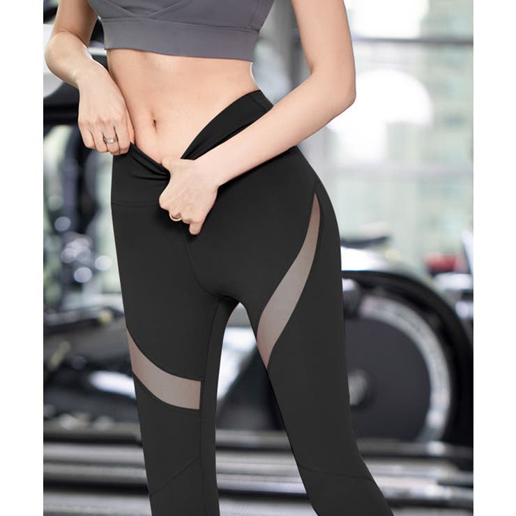 ハイウエストストレッチシースルーヨガレギンスパンツ | SEU | 詳細画像20 