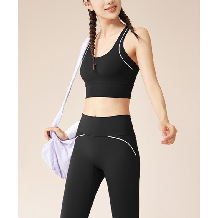 ブラック | LYCRA素材バッククロスカップ付ブラトップ【SHOPLIST限定 新作 春 | SEU
