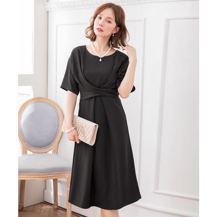 ブラック | 結婚式 ワンピース パーティードレス | DRESS+